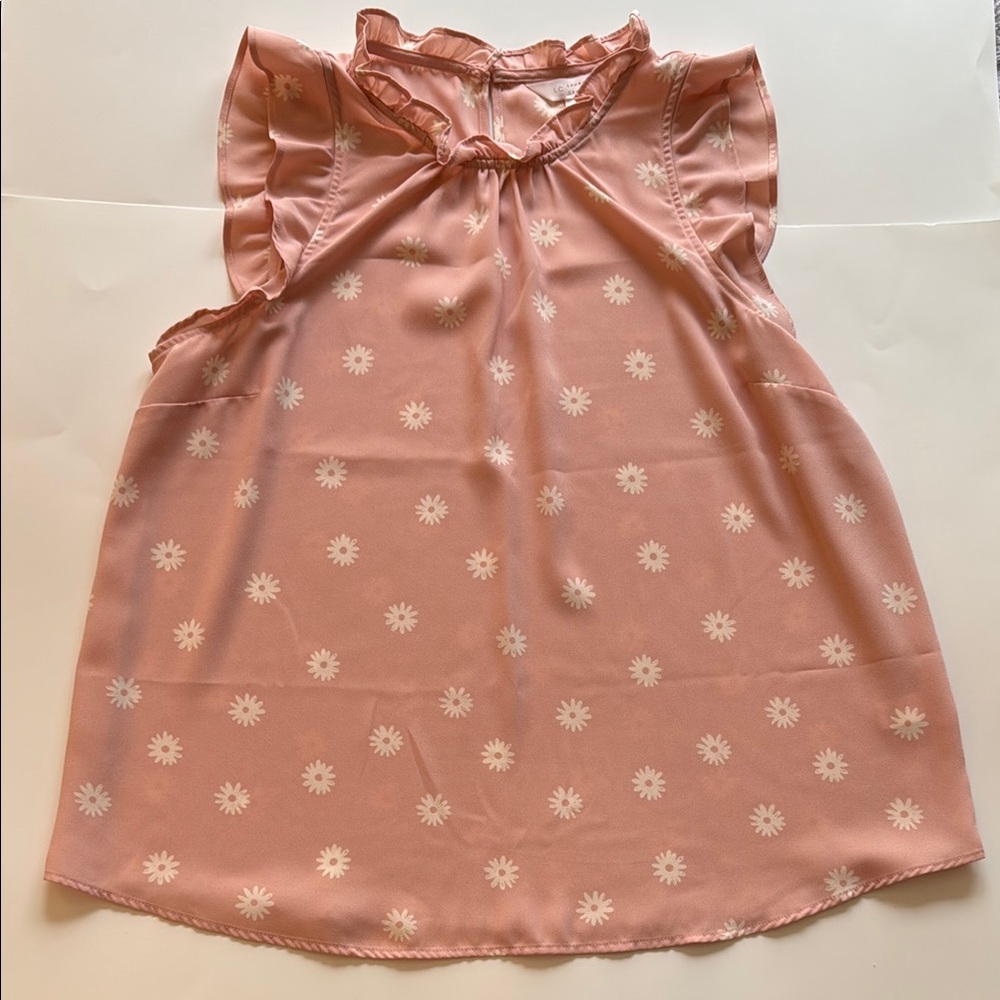 LC Lauren Conrad Pink Floral Blouse